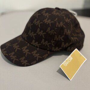 Michael Kors Logo Monogram Baseball Cap Brown One Size NWT